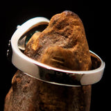 Sterling Silver Solitaire Band Ring with round Cut Blue Zircon and 23 CZ - Size 6.5 - BikeRing4u