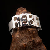 Excellent crafted One Word REBEL Ring - Sterling Silver - BikeRing4u