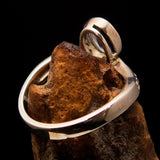 Sterling Silver Solitaire Ring with oval shaped Ceylon Moonstone and 15 CZ - BikeRing4u