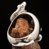 Excellent crafted Men's Biker Ring Dead Outlaw Skull Snake Sterling Silver 925 - BikeRing4u