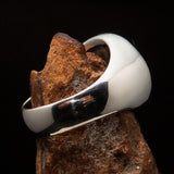 Sterling Silver Men's Ring Marihuana Cannabis Leaf dark Green - BikeRing4u