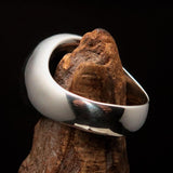 Sterling Silver Men's Ring Marihuana Cannabis Leaf dark Green - BikeRing4u