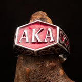 Perfectly crafted " as known as" Synonym Men's Ring Red AKA - Sterling Silver - BikeRing4u