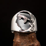 Excellent crafted Men's black National Flag Ring Corsica - Sterling Silver - BikeRing4u