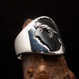 Excellent crafted Men's black National Flag Ring Corsica - Sterling Silver - BikeRing4u