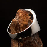 Excellent crafted Men's black National Flag Ring Corsica - Sterling Silver - BikeRing4u