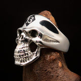 Excellent crafted Men's Biker Skull Ring Black Diamond 13 - Sterling Silver 925 - BikeRing4u