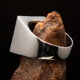 Excellent crafted Men's black lucky Number 13 Ring - Sterling Silver - BikeRing4u