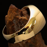 Excellent crafted Men's Pinky Ring Green Pentagram - Solid Brass - BikeRing4u