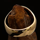 Excellent crafted Men's Pinky Ring Green Pentagram - Solid Brass - BikeRing4u