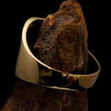 Excellent crafted Men's orange Iron Cross Biker Ring - Solid Brass - BikeRing4u