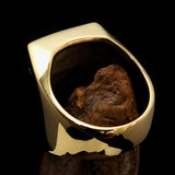 Perfectly crafted Men's Orange Griffin Ring Griffon - Solid Brass - BikeRing4u