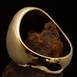 Excellent crafted Men's Hebrew Ring Green Star of David - Solid Brass - BikeRing4u