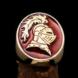 Perfectly crafted Men's Medieval Ring Brave Knight Orange - Solid Brass - BikeRing4u