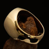 Excellent crafted Men's Heptagon Ring Green seven sided Polygon - Solid Brass - BikeRing4u