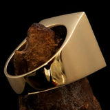 Perfectly crafted Men's Chess Player Ring Queen's Crown Orange - Solid Brass - BikeRing4u