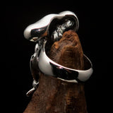 Excellent crafted Men's Chef Skull Ring Knife and Fork - Sterling Silver - BikeRing4u