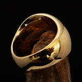 Excellent crafted Men's Socialist Ring Hammer Sickle Green - Solid Brass - BikeRing4u