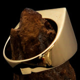 Perfectly crafted Men's Biker Ring Iron Cross Red - Solid Brass - BikeRing4u