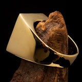 Perfectly crafted Men's Biker Ring Iron Cross Red - Solid Brass - BikeRing4u