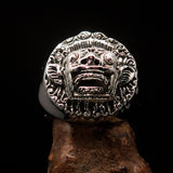 Excellent crafted Men's Balinese God Ring Bali Barong - Sterling Silver - BikeRing4u