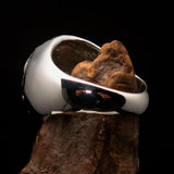 Excellent crafted Men's Balinese God Ring Bali Barong - Sterling Silver - BikeRing4u