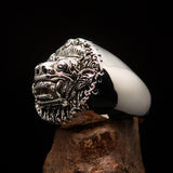 Excellent crafted Men's Balinese God Ring Bali Barong - Sterling Silver - BikeRing4u
