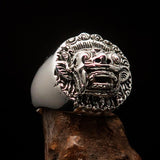 Excellent crafted Men's Balinese God Ring Bali Barong - Sterling Silver - BikeRing4u