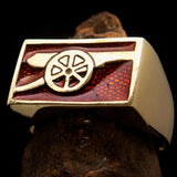 Perfectly crafted Men's Naval Cannon Ring Orange - Solid Brass - BikeRing4u