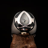 Excellent crafted ancient Men's black Assassin Ring - Sterling Silver - BikeRing4u