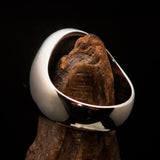 Excellent crafted ancient Men's black Assassin Ring - Sterling Silver - BikeRing4u