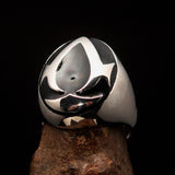Excellent crafted ancient Men's black Assassin Ring - Sterling Silver - BikeRing4u
