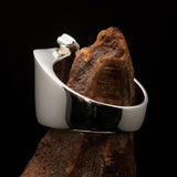 Excellent crafted Men's Black Coptic Cross Ring - Sterling Silver - BikeRing4u