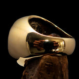 Excellent crafted Men's Templar Knight Seal Ring orange - Solid Brass - BikeRing4u