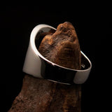 Excellent crafted Men's Claddagh Ring black winged heart Star Moon - Sterling Silver - BikeRing4u