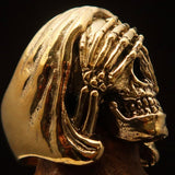 Excellent crafted Men's Grim Reaper Skull Ring See No Evil - Solid Brass - BikeRing4u