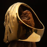 Excellent crafted Men's Grim Reaper Skull Ring See No Evil - Solid Brass - BikeRing4u