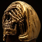Excellent crafted Men's Grim Reaper Skull Ring See No Evil - Solid Brass - BikeRing4u