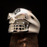 Excellent Crafted Men's black Number 13 Gnome Skull Ring - Sterling Silver - BikeRing4u
