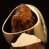 Excellent crafted Men's Grim Reaper Skull Ring Hear No Evil - Solid Brass - BikeRing4u