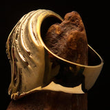 Excellent crafted Men's Grim Reaper Skull Ring Hear No Evil - Solid Brass - BikeRing4u