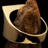 Perfectly crafted Men's Cowboy Ring Bull Skull Red - Solid Brass - BikeRing4u