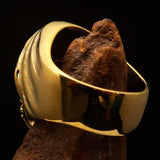 Excellent crafted Men's Grim Reaper Skull Ring Speak No Evil - Solid Brass - BikeRing4u