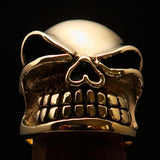 Excellent crafted Men's Biker Ring winking Gnome Skull - Solid Brass - BikeRing4u
