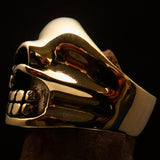 Excellent crafted Men's Biker Ring winking Gnome Skull - Solid Brass - BikeRing4u
