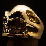 Excellent crafted Men's Biker Ring winking Gnome Skull - Solid Brass - BikeRing4u