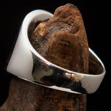 Excellent crafted Men's blue Muhammad Muslim Ring - Sterling Silver - BikeRing4u