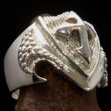 Medieval Sterling Silver Men's Knight Ring Templar Cross - BikeRing4u