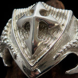 Medieval Sterling Silver Men's Knight Ring Templar Cross - BikeRing4u