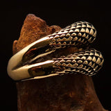 Excellent crafted Men's Medieval Ring Three Claw Dragon Foot Solid Brass - BikeRing4u